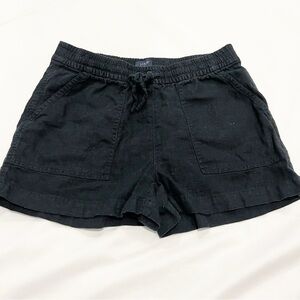 J. Crew Pull On Black Linen Shorts Size XXS